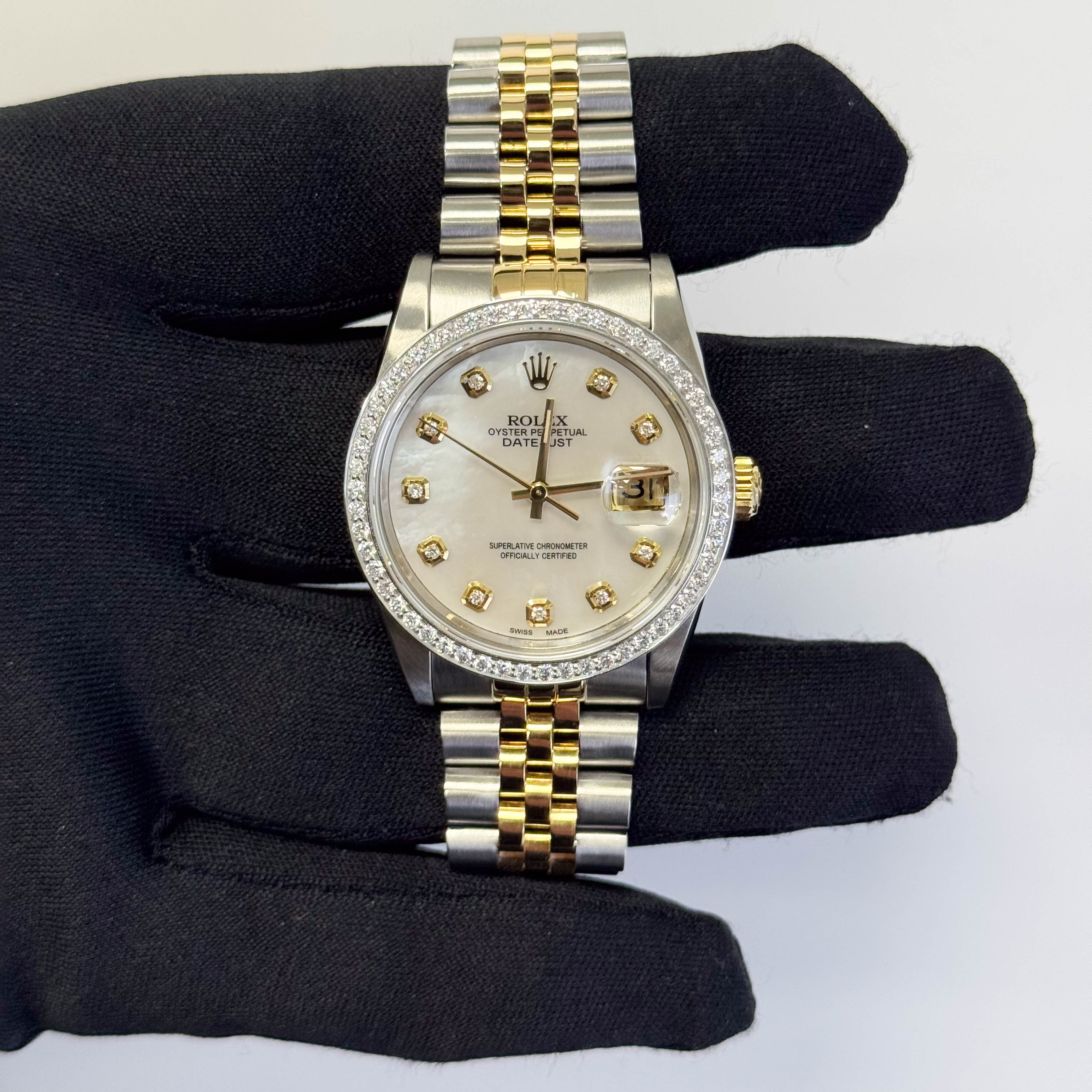 Rolex Datejust 36mm MOP Dial Watch Ref# 16233 - Happy Jewelers Fine Jewelry Lifetime Warranty
