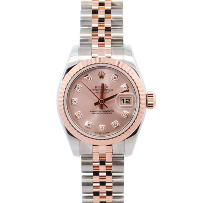 Rolex Datejust 26mm Pink Dial Watch Ref# 179171 - Happy Jewelers Fine Jewelry Lifetime Warranty
