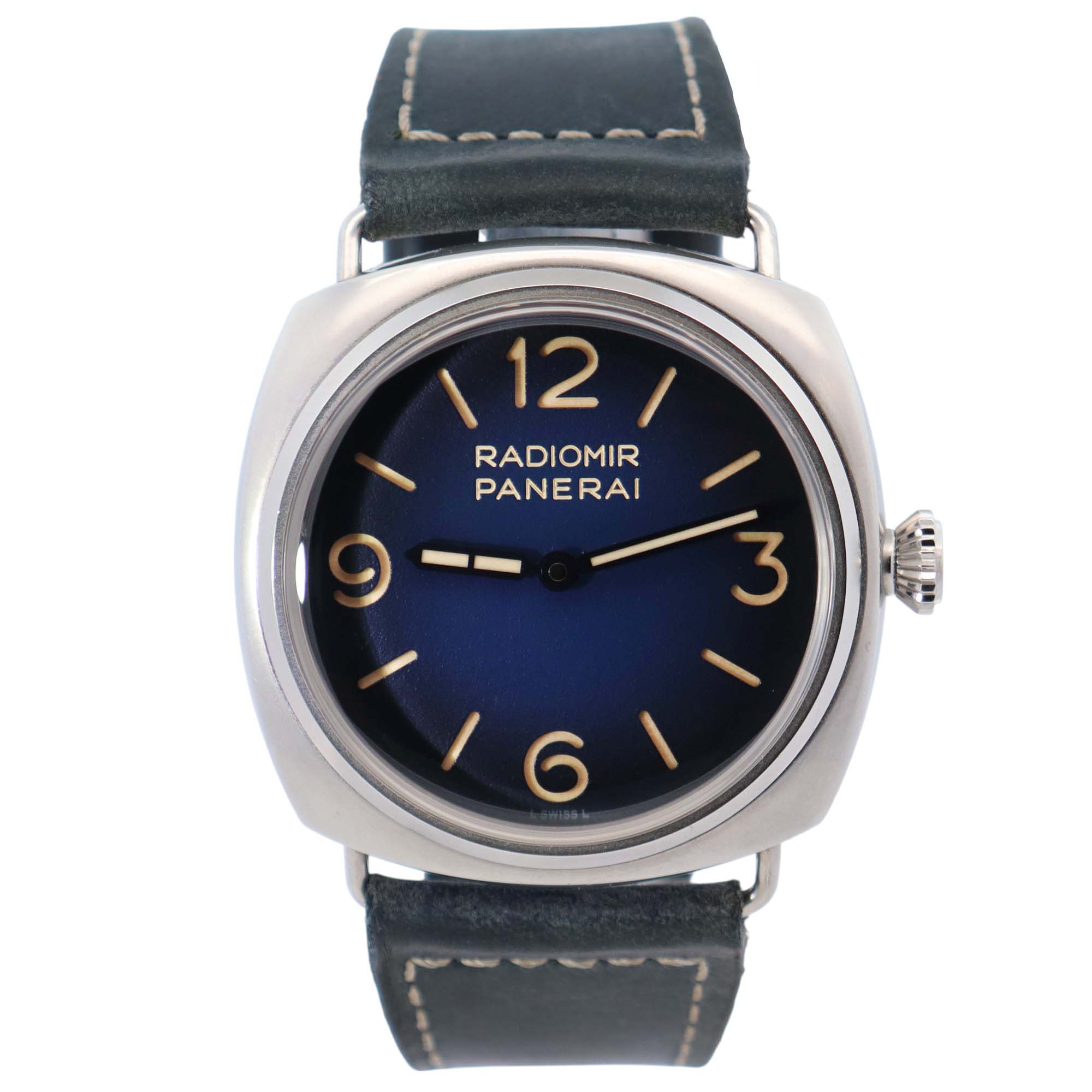 Panerai Radiomir 45mm Blue Dial Watch Ref# PAM01335 - Happy Jewelers Fine Jewelry Lifetime Warranty