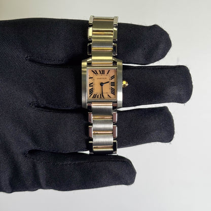 Cartier Tank 20mm Pink Dial Watch Ref# W51027Q4