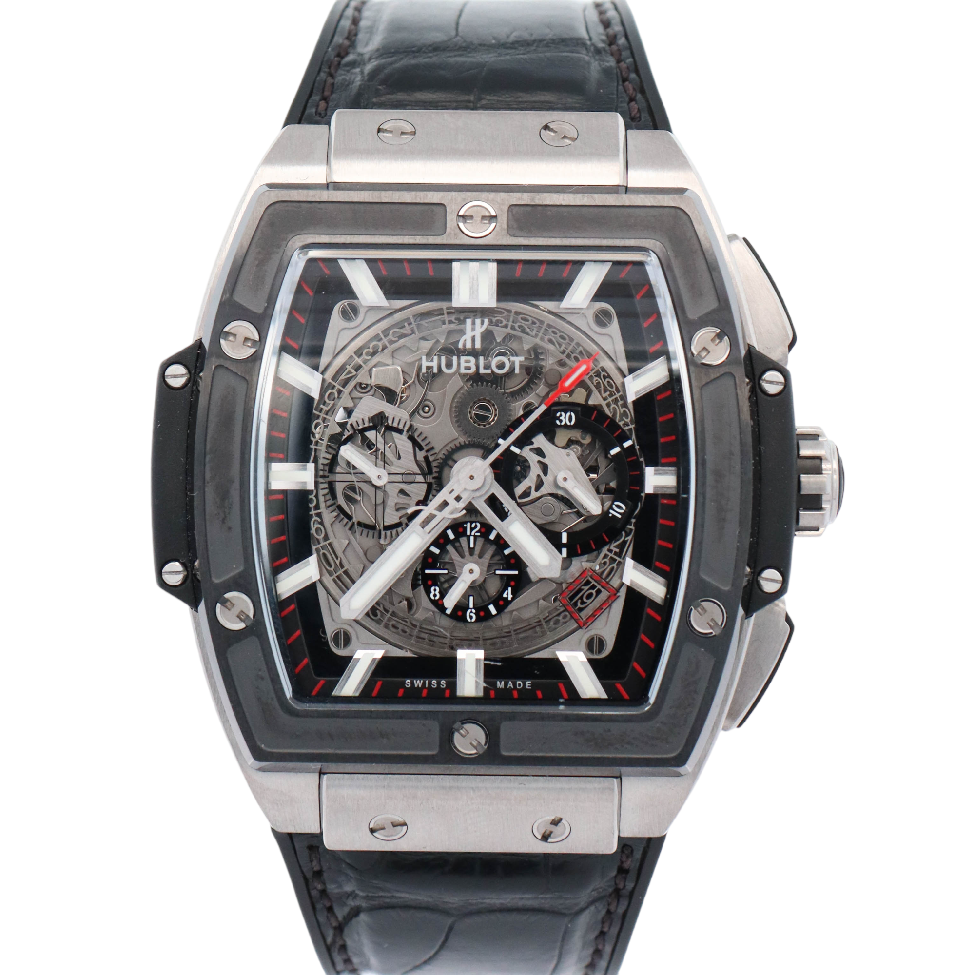 Hublot Spirit of Big Bang Stainless Steel 45mm Skeleton Dial Watch Ref# 601.NM.0173.LR - Happy Jewelers Fine Jewelry Lifetime Warranty