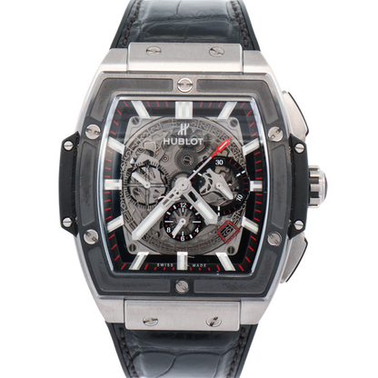 Hublot Spirit of Big Bang Stainless Steel 45mm Skeleton Dial Watch Ref# 601.NM.0173.LR - Happy Jewelers Fine Jewelry Lifetime Warranty