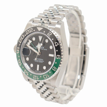 Rolex GMT-Master II "Sprite" Stainless Steel 40mm Black Stick Dial Watch Black & Green Ceramic Bezel SS Jubilee Bracelet | Ref# 126720VTNR - Happy Jewelers Fine Jewelry Lifetime Warranty