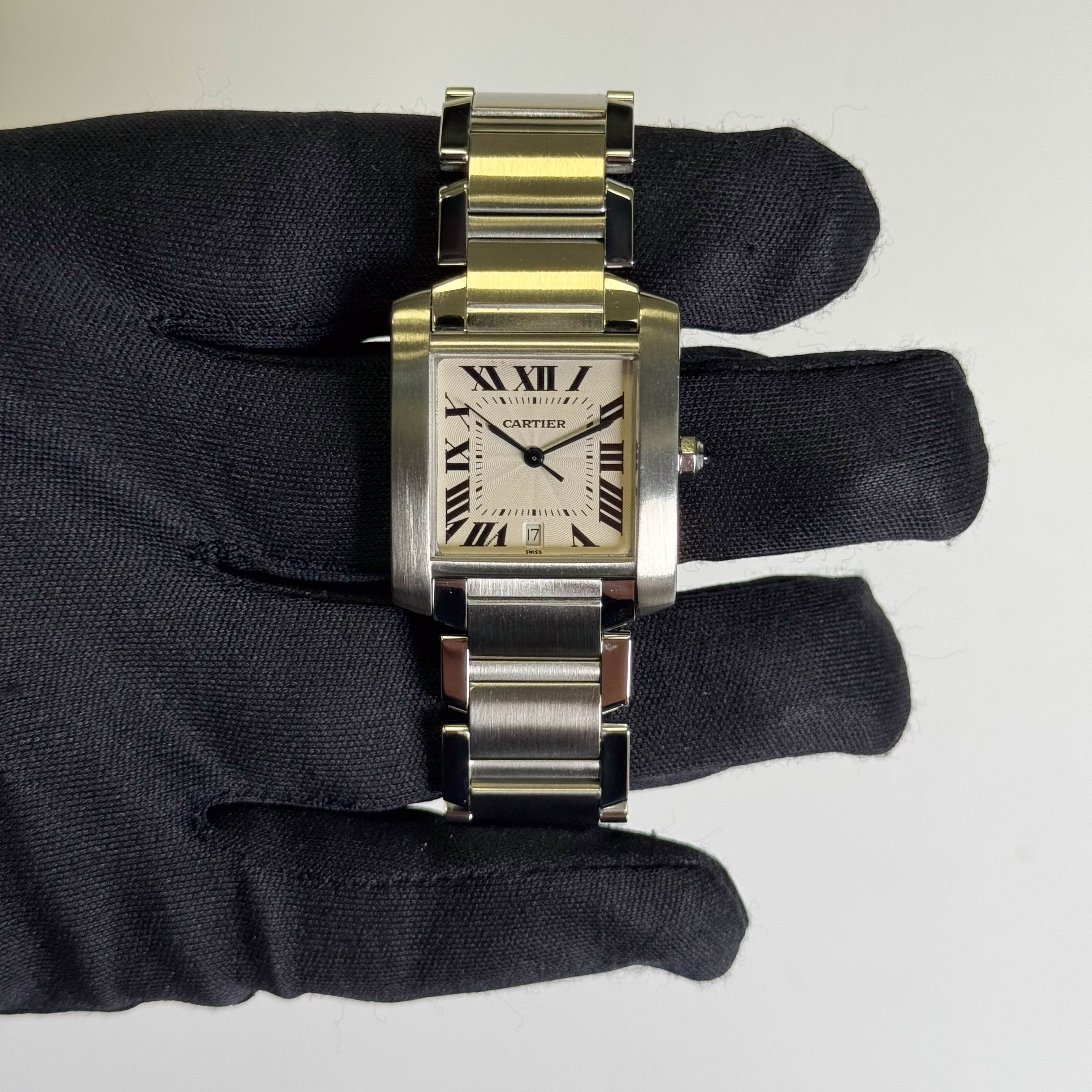 Cartier Tank Francaise 28x32mm Ivory Dial Watch Reference #W51002Q3