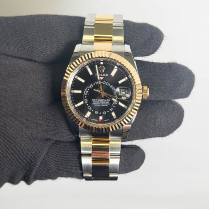 Rolex Sky-Dweller 42mm Black Dial Watch Ref# 326933