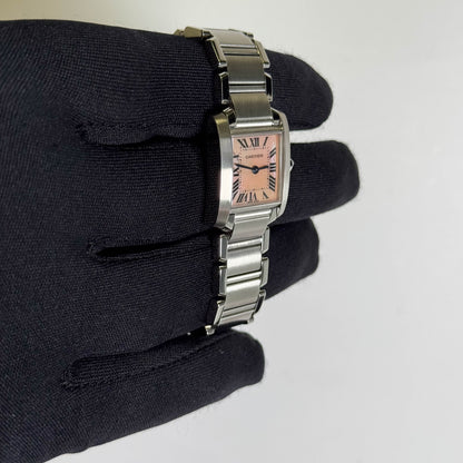 Cartier Tank Francaise 20mm Pink MOP Dial Watch Ref# W51028Q3