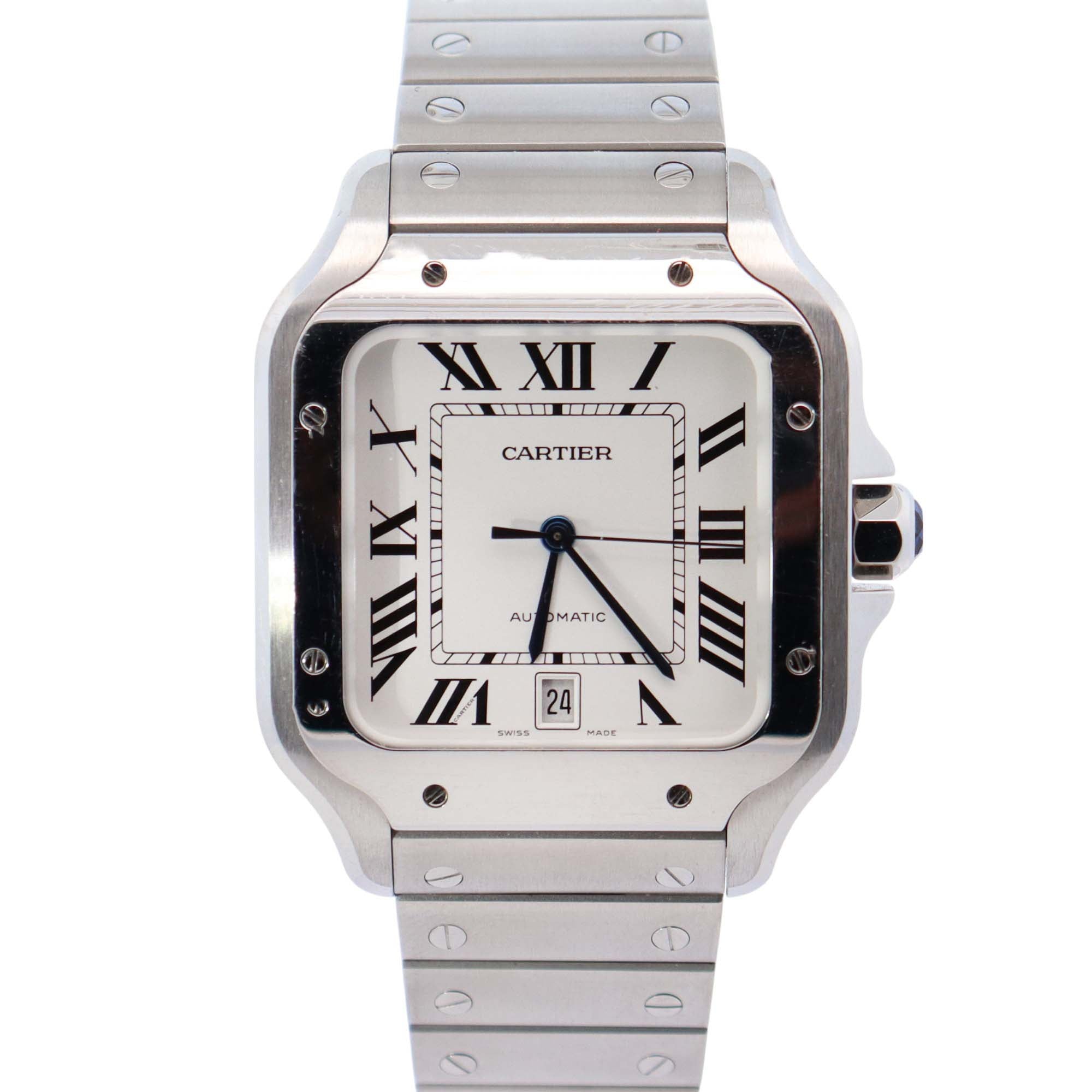 Cartier Santos 40mm White Dial Watch Ref# WSSA0009 - Happy Jewelers Fine Jewelry Lifetime Warranty