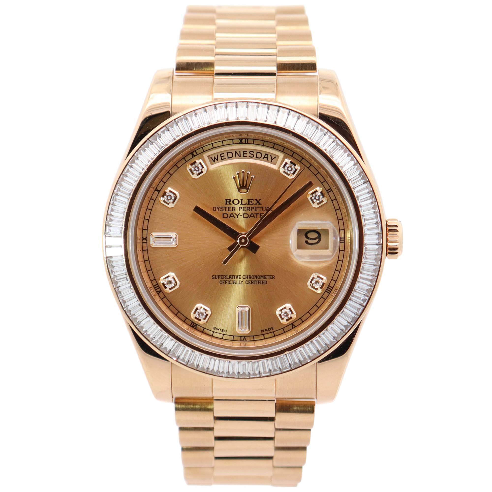 Rolex Day-Date 41mm Champagne Dial Watch Ref# 218398BR - Happy Jewelers Fine Jewelry Lifetime Warranty