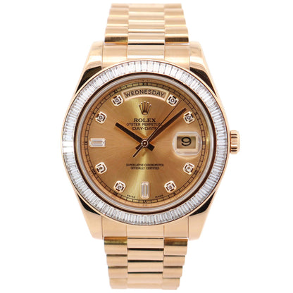 Rolex Day-Date 41mm Champagne Dial Watch Ref# 218398BR - Happy Jewelers Fine Jewelry Lifetime Warranty