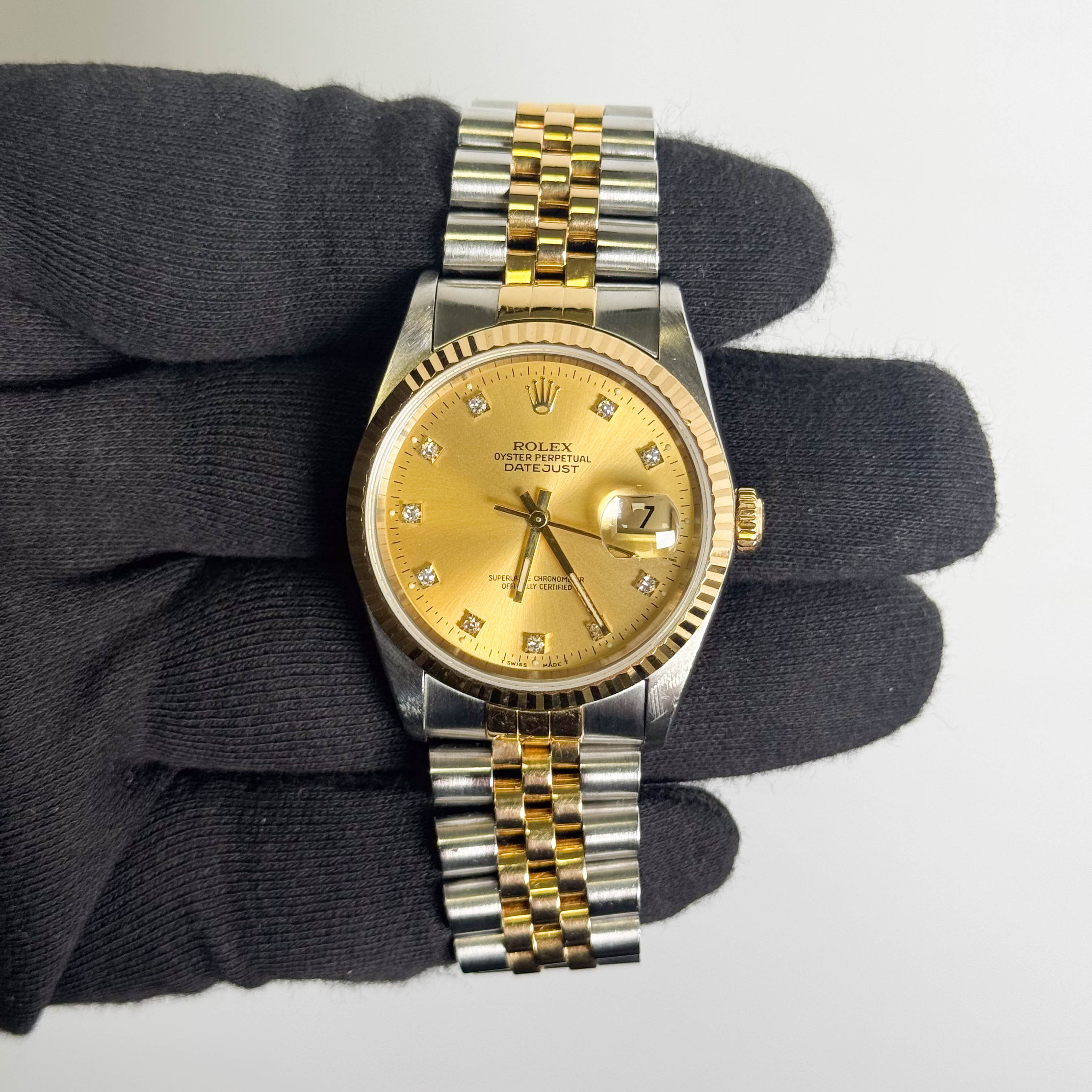 Rolex Datejust 36mm Champagne Dial Watch Ref# 16233