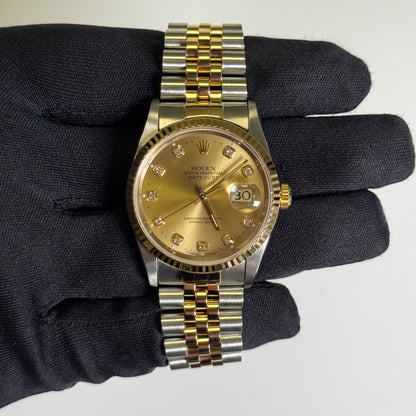 Rolex Datejust 36mm Champagne Dial Watch Ref# 16233 - Happy Jewelers Fine Jewelry Lifetime Warranty