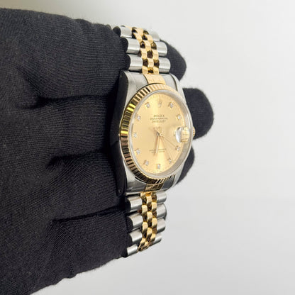 Rolex Datejust 36mm Champagne Dial Watch Ref# 16233