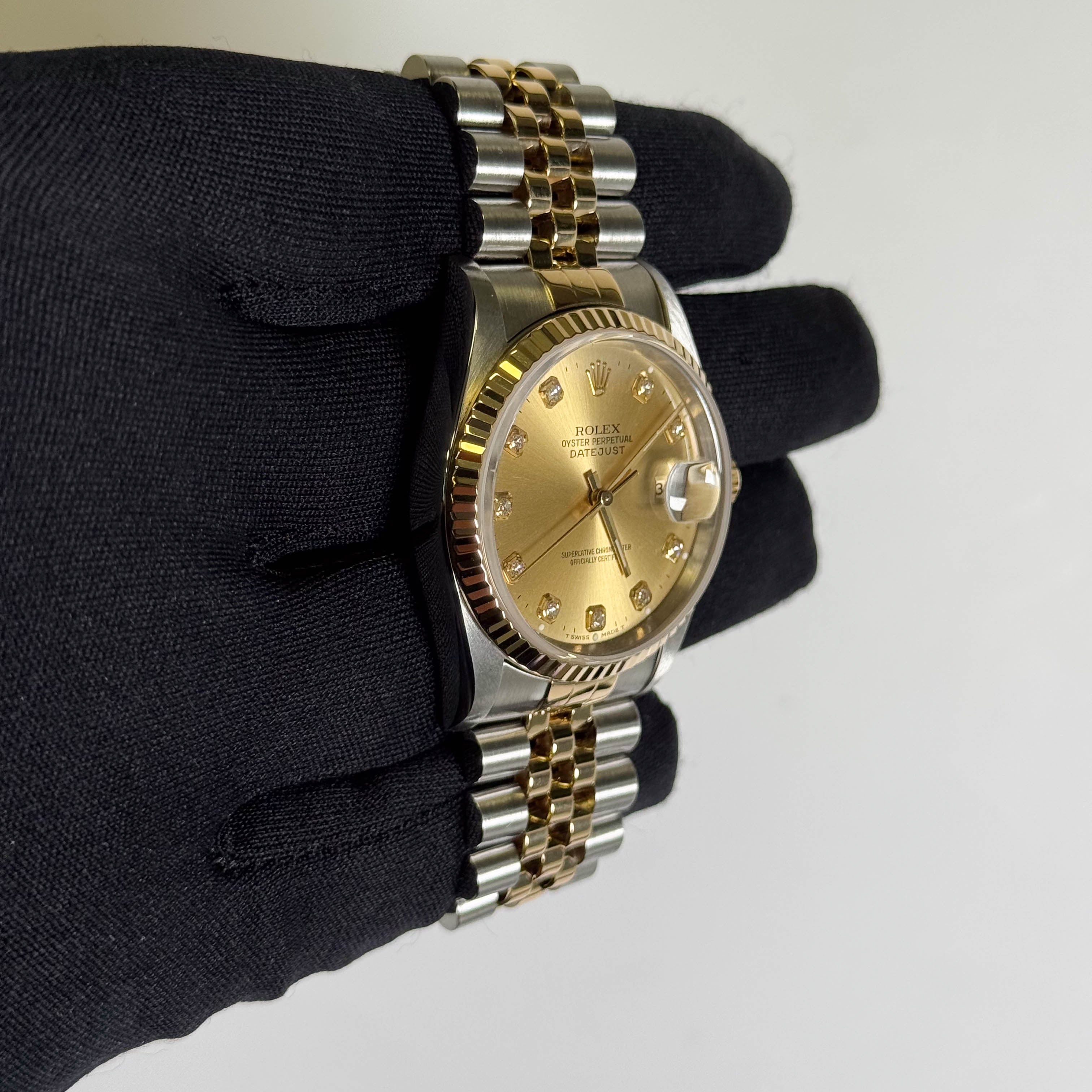 Rolex Datejust 36mm Champagne Dial Watch Ref# 16233