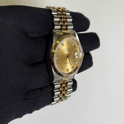 Rolex Datejust 36mm Champagne Dial Watch Ref# 16233 - Happy Jewelers Fine Jewelry Lifetime Warranty