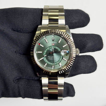 Rolex Sky-Dweller 42mm Green Dial Watch Ref# 336934 - Happy Jewelers Fine Jewelry Lifetime Warranty