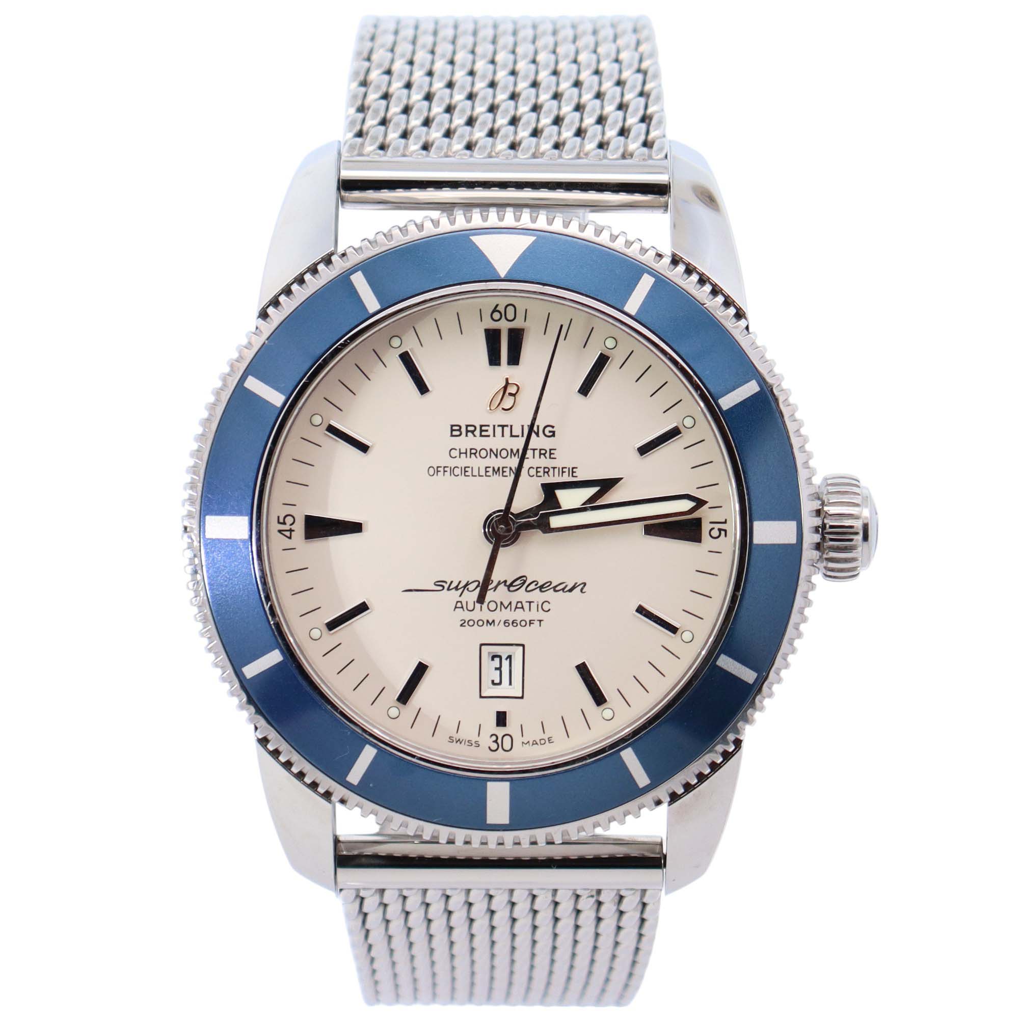 Breitling Superocean 46mm Cream Dial Watch Ref# A17320 - Happy Jewelers Fine Jewelry Lifetime Warranty