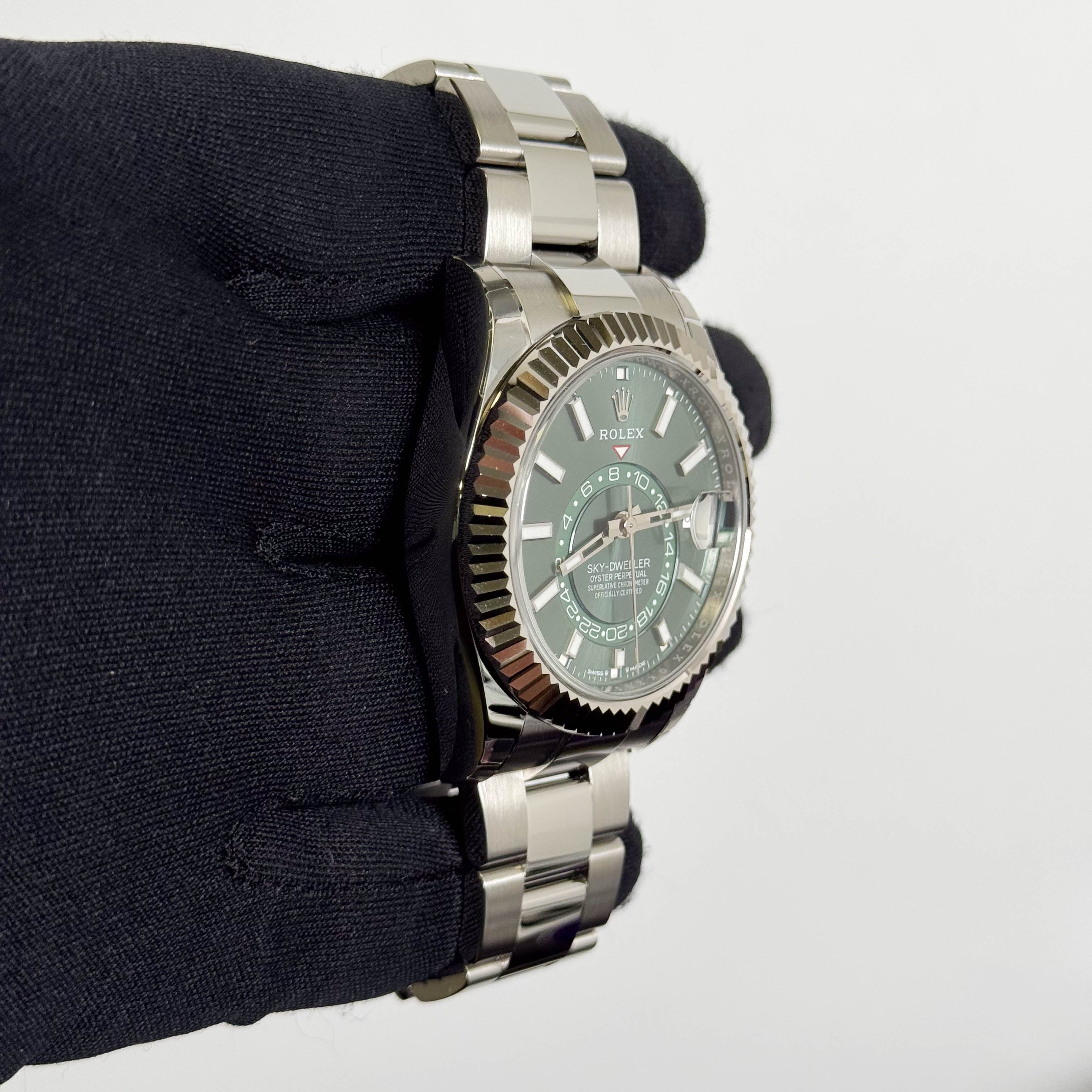 Rolex Sky-Dweller 42mm Green Dial Watch Ref# 336934 - Happy Jewelers Fine Jewelry Lifetime Warranty