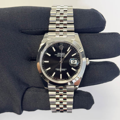 Rolex Datejust 41mm Black Dial Watch Ref# 126300 - Happy Jewelers Fine Jewelry Lifetime Warranty