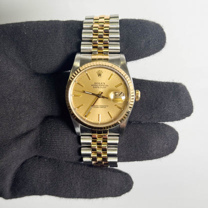 Rolex Datejust 36mm Champagne Dial Watch Ref# 16233