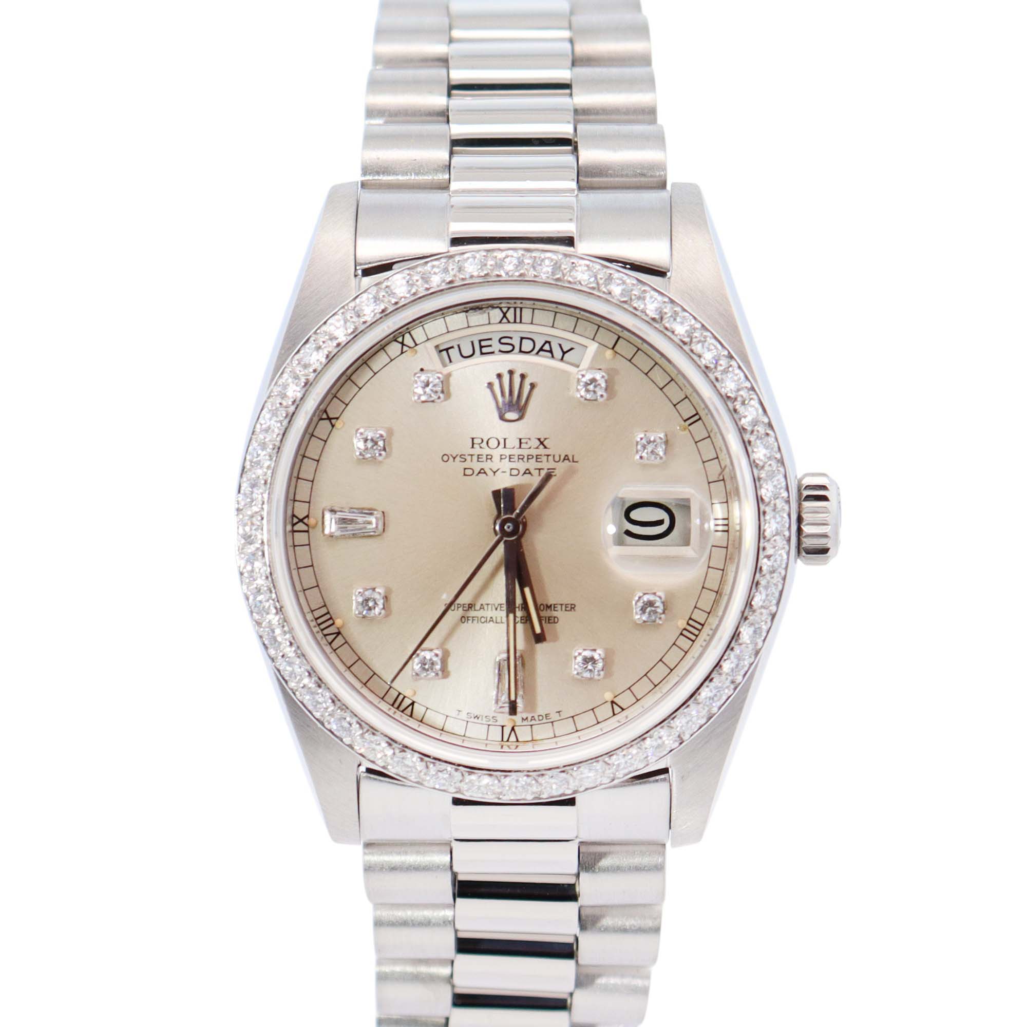 Rolex Day-Date 36mm Silver Dial Watch Ref# 18046 - Happy Jewelers Fine Jewelry Lifetime Warranty