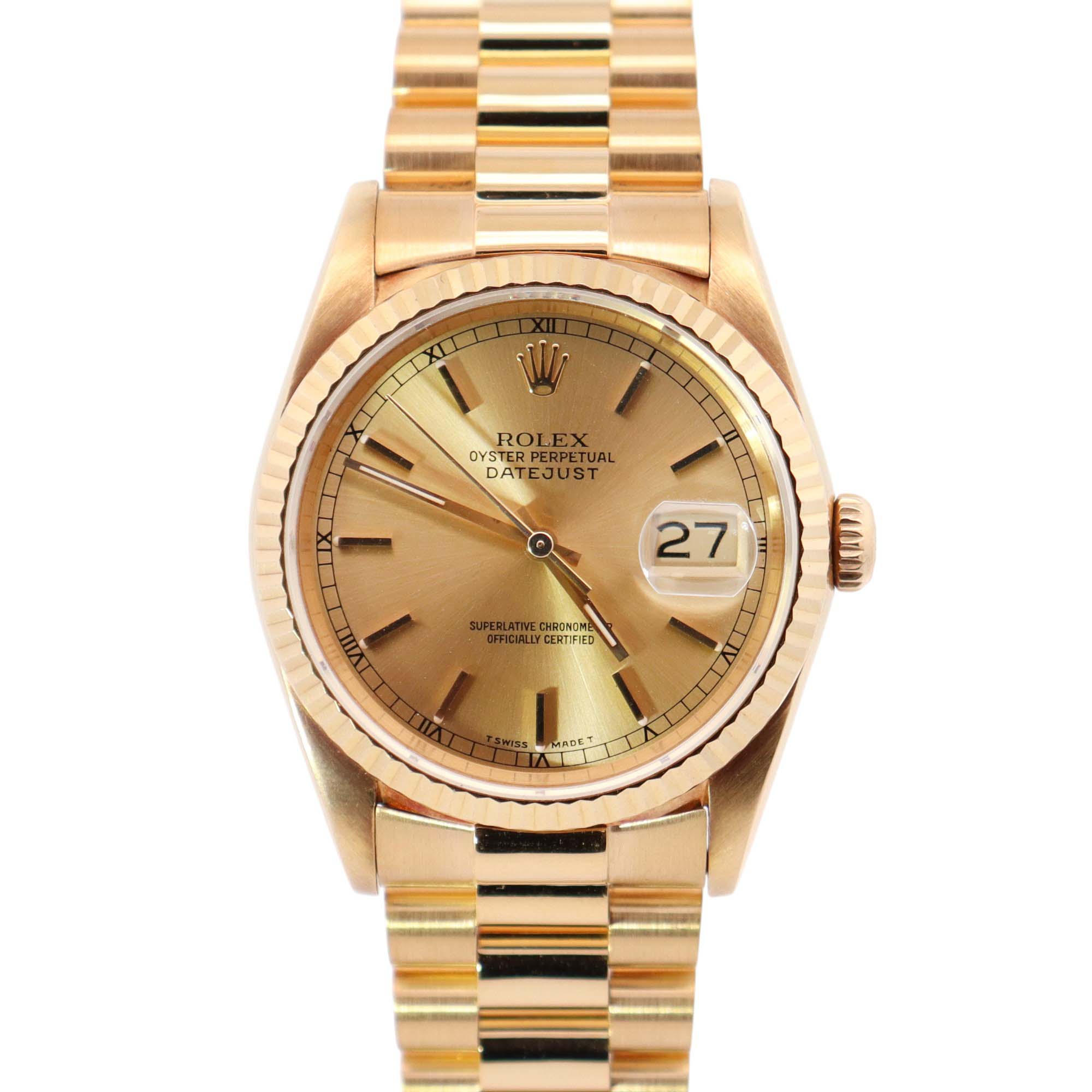 Rolex Datejust 36mm Champagne Dial Watch Ref# 16238 - Happy Jewelers Fine Jewelry Lifetime Warranty