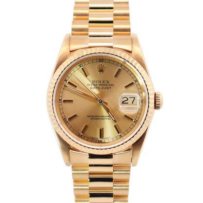 Rolex Datejust 36mm Champagne Dial Watch Ref# 16238 - Happy Jewelers Fine Jewelry Lifetime Warranty