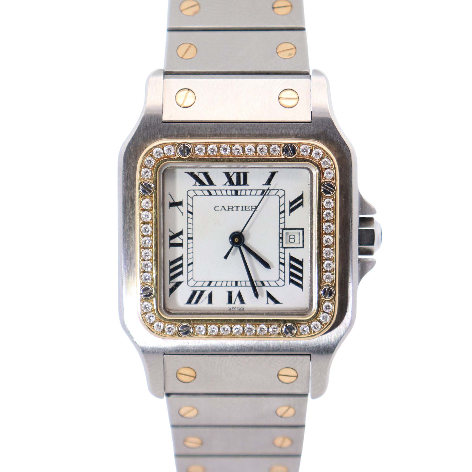 Cartier Santos 29mm White Dial Watch Ref# 2961 - Happy Jewelers Fine Jewelry Lifetime Warranty