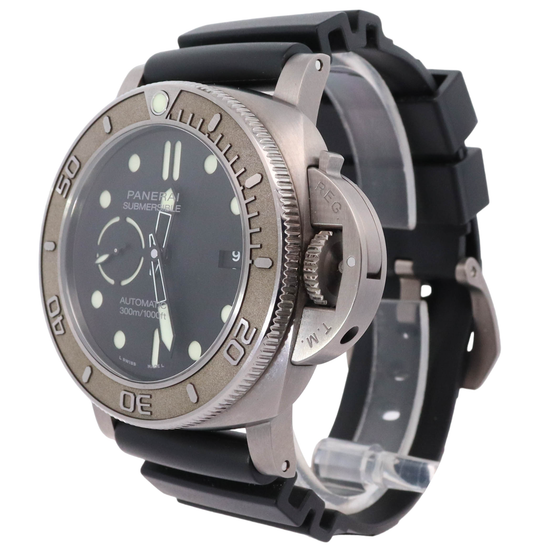 Panerai Submersible "Mike Horn" 47mm Titanium Black Dot Dial Watch Reference# PAM00984 - Happy Jewelers Fine Jewelry Lifetime Warranty