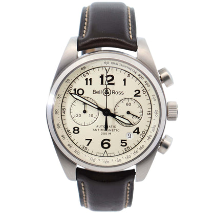 Bell & Ross Vintage 42mm Cream Dial Watch Ref# 126.XL - Happy Jewelers Fine Jewelry Lifetime Warranty