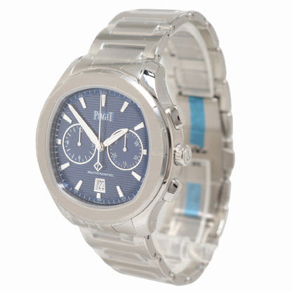 BRAND NEW! Piaget Mens Polo S Stainless Steel 42mm Blue Chronograph Dial Watch Reference# G0A41006 - Happy Jewelers Fine Jewelry Lifetime Warranty