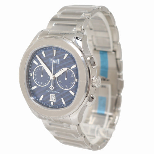 BRAND NEW! Piaget Mens Polo S Stainless Steel 42mm Blue Chronograph Dial Watch Reference# G0A41006 - Happy Jewelers Fine Jewelry Lifetime Warranty