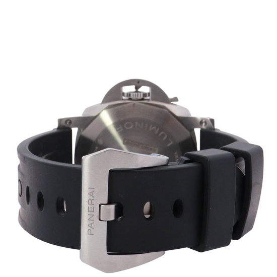 Panerai Luminor 44mm Brushed Steel Black Chronograph Watch Reference# PAM01109 - Happy Jewelers Fine Jewelry Lifetime Warranty