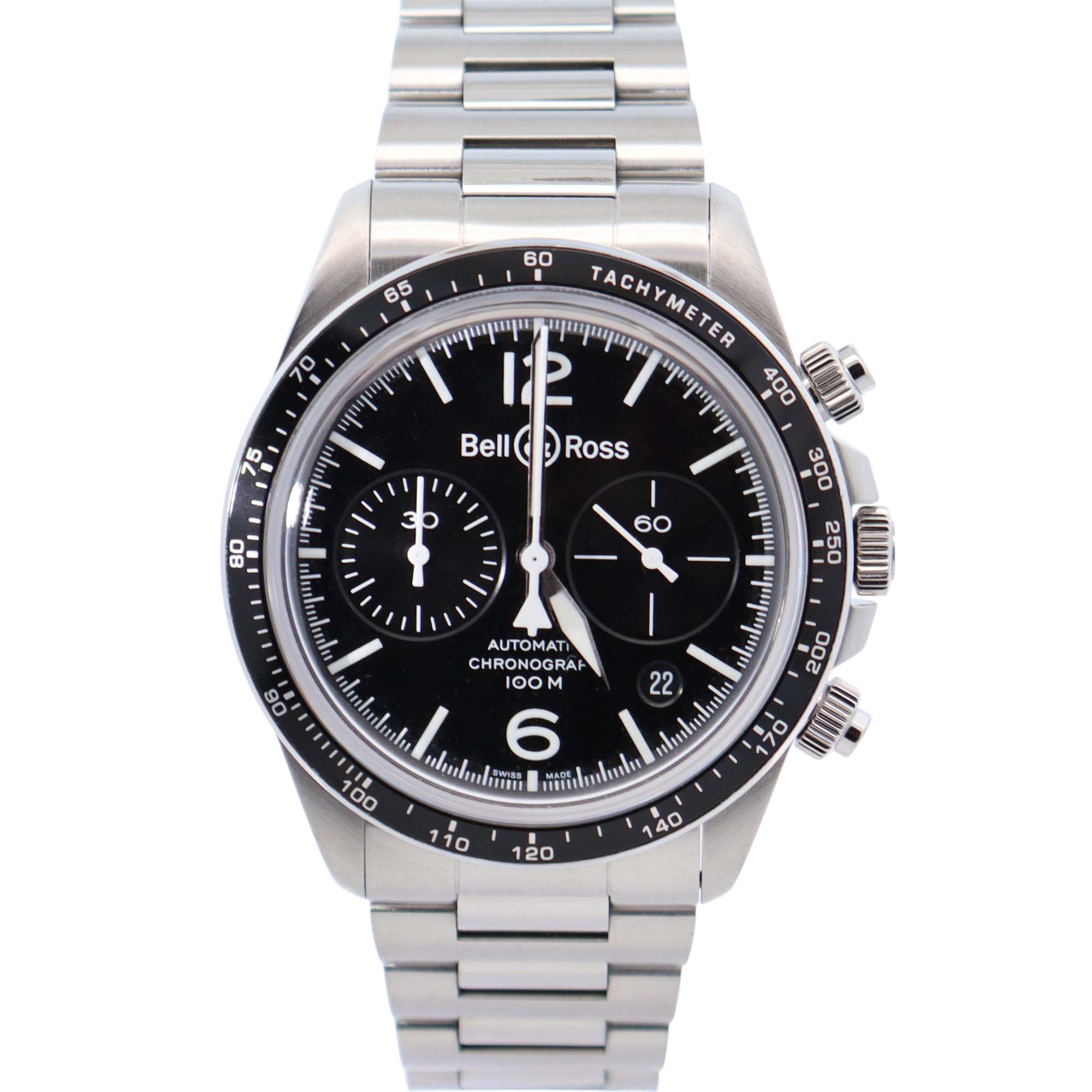 Bell & Ross BR V2-94  41mm Black Dial Watch Ref# BRV294-BL-ST/SST - Happy Jewelers Fine Jewelry Lifetime Warranty