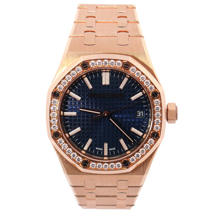Audemars Piguet Royal Oak 37mm Blue Dial Watch Ref# 15551OR.ZZ.1356OR.02 - Happy Jewelers Fine Jewelry Lifetime Warranty