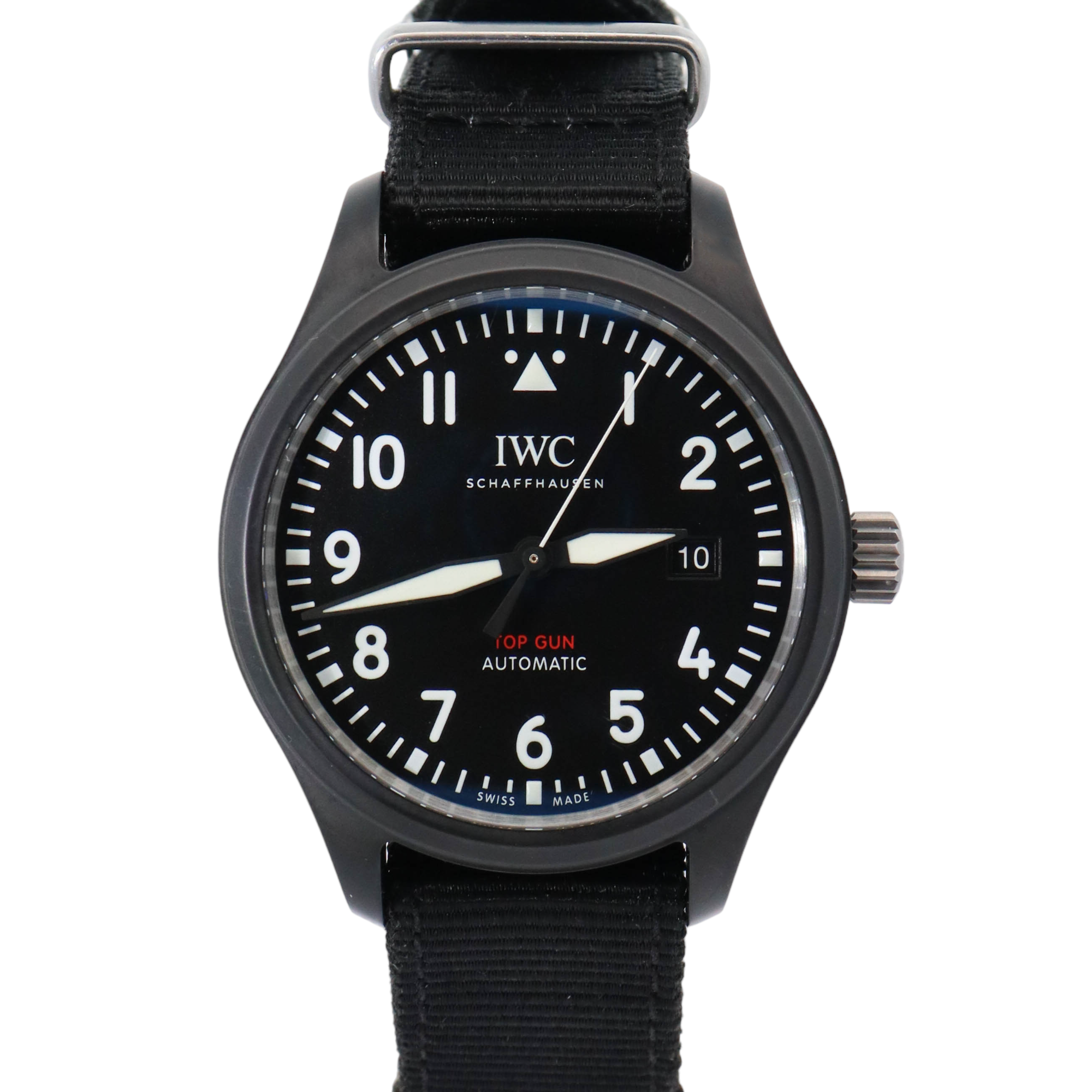 IWC Pilot "Top Gun" Ceramic 41mm Black Roman Dial Watch IW3269 - Happy Jewelers Fine Jewelry Lifetime Warranty