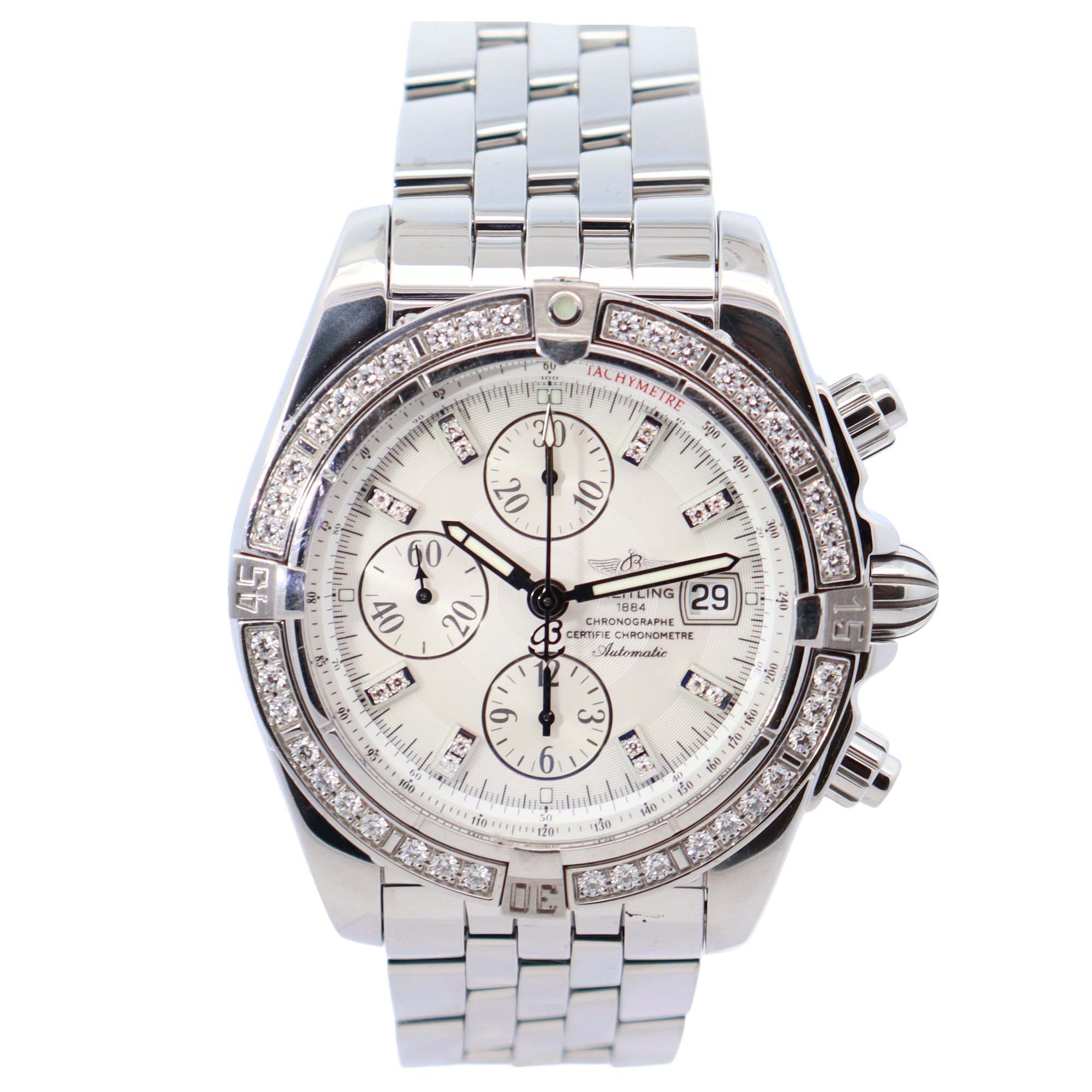 Breitling Chronomat 43mm MOP Dial Watch Ref# A13356 - Happy Jewelers Fine Jewelry Lifetime Warranty