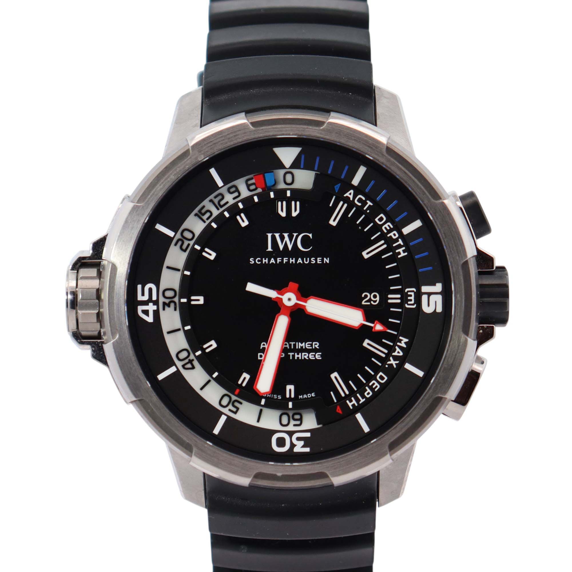 IWC Aquatimer 46mm Black Dial Watch Ref# IW355701 - Happy Jewelers Fine Jewelry Lifetime Warranty