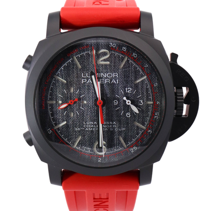 Panerai Luminor Luna Rossa 44mm Ceramic Gray Stick Dial Watch Reference# PAM01037 - Happy Jewelers Fine Jewelry Lifetime Warranty