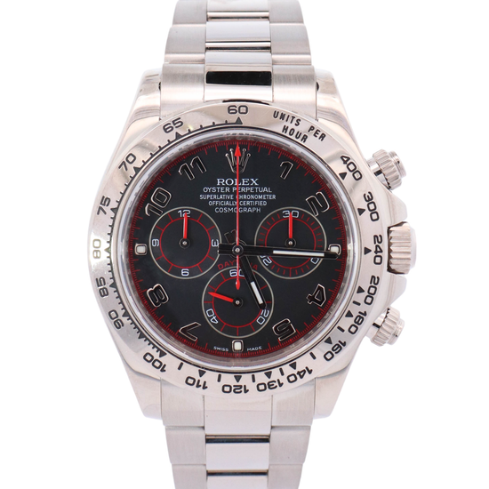 Rolex Daytona 40mm White Gold Black Arabic Racing Chronograph Dial Watch Reference# 116509 - Happy Jewelers Fine Jewelry Lifetime Warranty