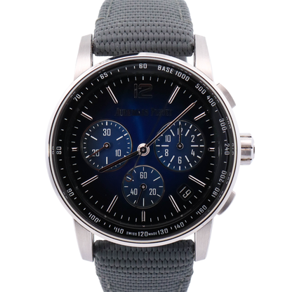 Audemars Piguet Code 11.59 41mm White Gold Blue Chronograph Dial Watch Reference# 26393BC.OO.A002KB.01 - Happy Jewelers Fine Jewelry Lifetime Warranty
