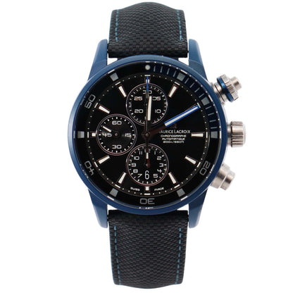Maurice Lacroix 43mm Black Dial Watch Ref# PT6028-ALB11-331 - Happy Jewelers Fine Jewelry Lifetime Warranty