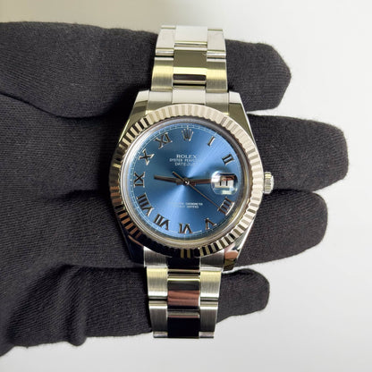 Rolex Datejust 41mm Blue Dial Watch Ref# 116334