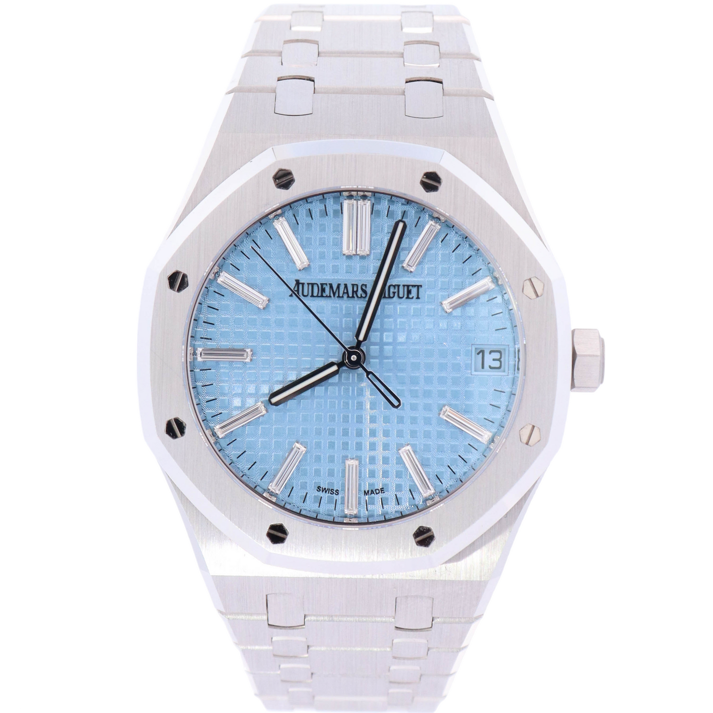 Audemars Piguet Royal Oak 41mm White Gold Light Blue Baguette Dial