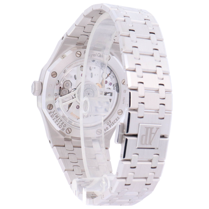 Audemars Piguet Royal Oak 41mm White Gold Light Blue Baguette Dial Watch Reference# 15510BC.OO.1320BC.01 - Happy Jewelers Fine Jewelry Lifetime Warranty