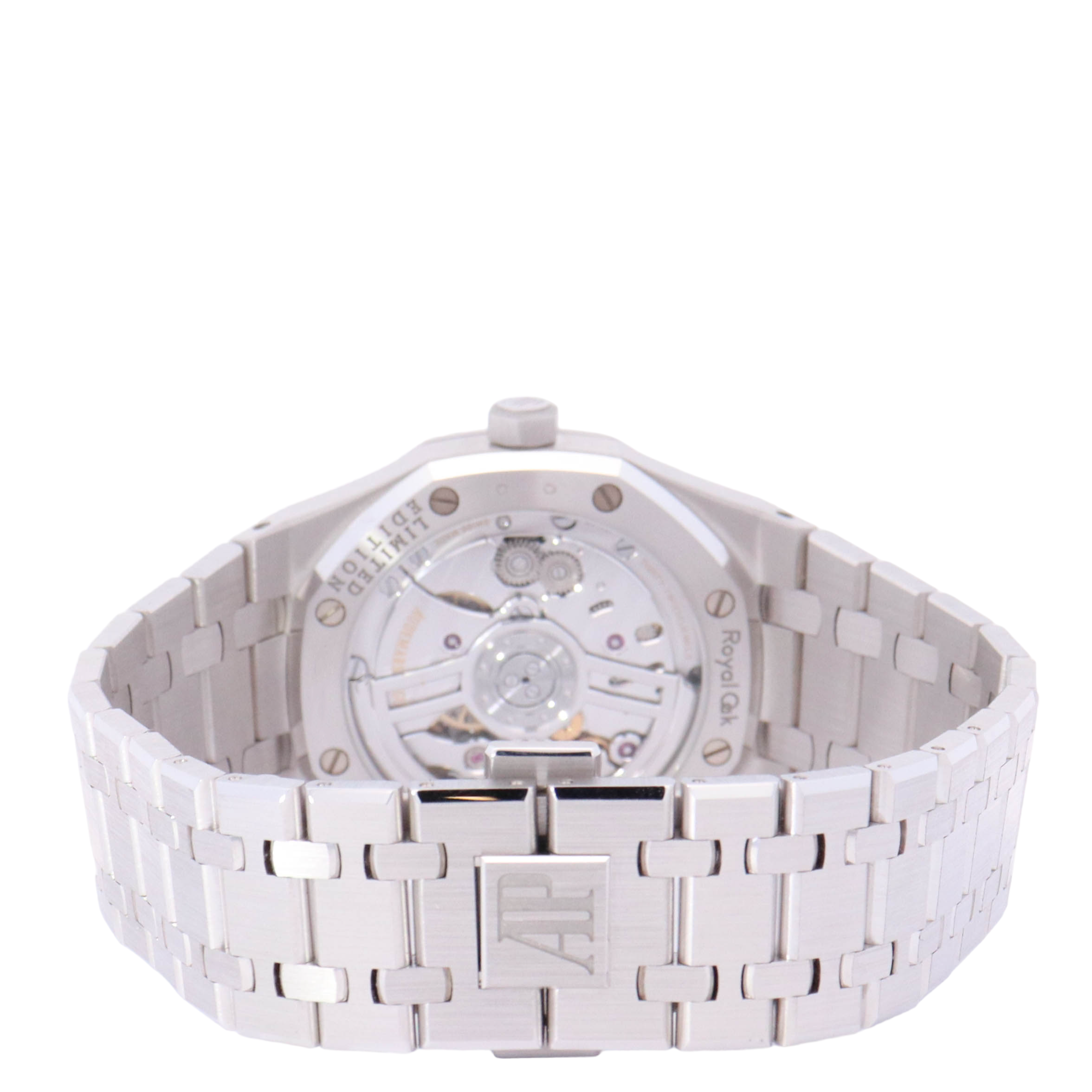 Audemars Piguet Royal Oak 41mm White Gold Light Blue Baguette Dial Watch Reference# 15510BC.OO.1320BC.01 - Happy Jewelers Fine Jewelry Lifetime Warranty