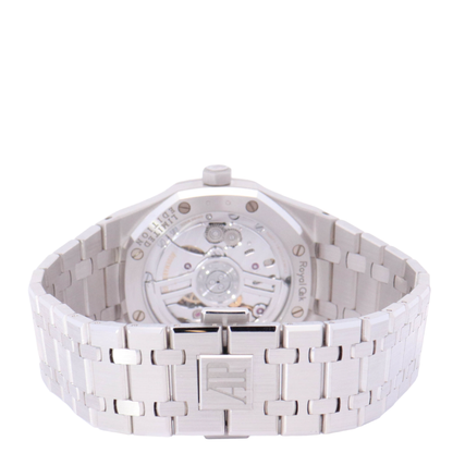 Audemars Piguet Royal Oak 41mm White Gold Light Blue Baguette Dial Watch Reference# 15510BC.OO.1320BC.01 - Happy Jewelers Fine Jewelry Lifetime Warranty