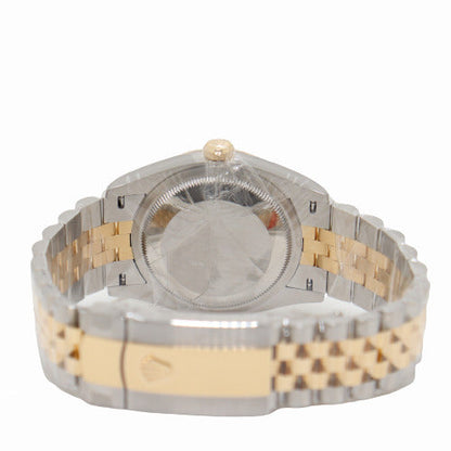 NEW! Rolex Datejust Two Tone Yellow Gold and Stainless Steel 36mm Champagne Palm Motif Stick Dial Watch Reference# 126233 - Happy Jewelers Fine Jewelry Lifetime Warranty