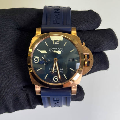 Panerai Luminor Marina Goldtech 44mm Blue Dial Watch Ref# PAM01112