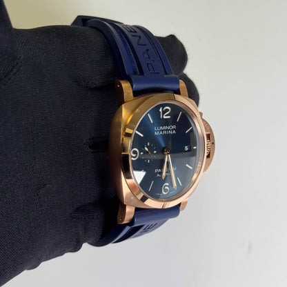 Panerai Luminor Marina Goldtech 44mm Blue Dial Watch Ref# PAM01112