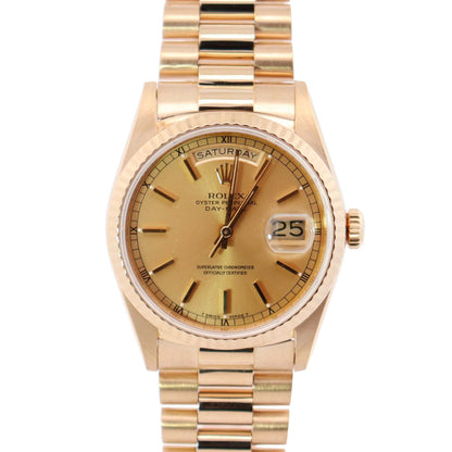 Rolex Day-Date 36mm Champagne Dial Watch Ref# 18238 - Happy Jewelers Fine Jewelry Lifetime Warranty